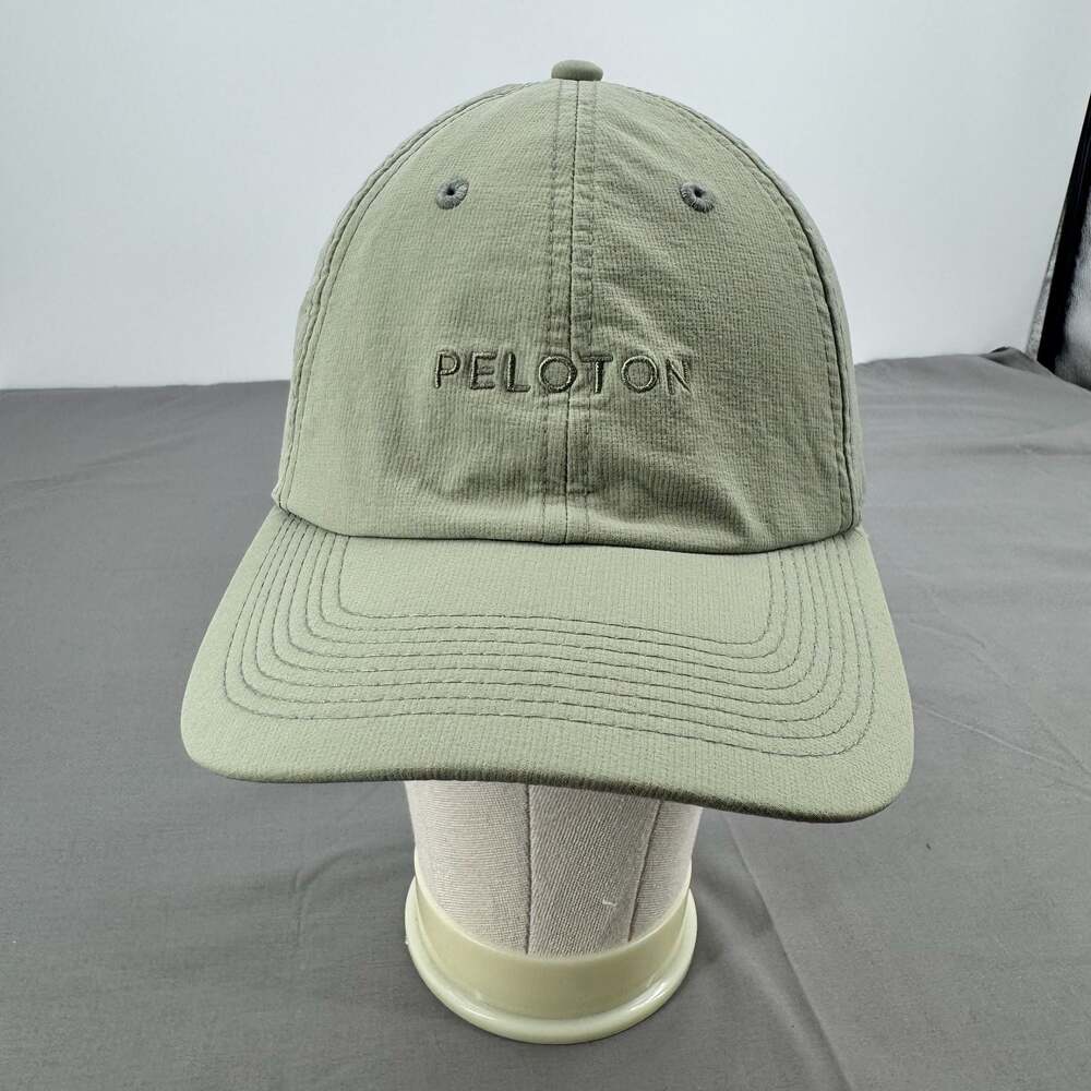 Peloton Run Baseball Hat Cap Adjustable Perforated Sides Sage/Gray
